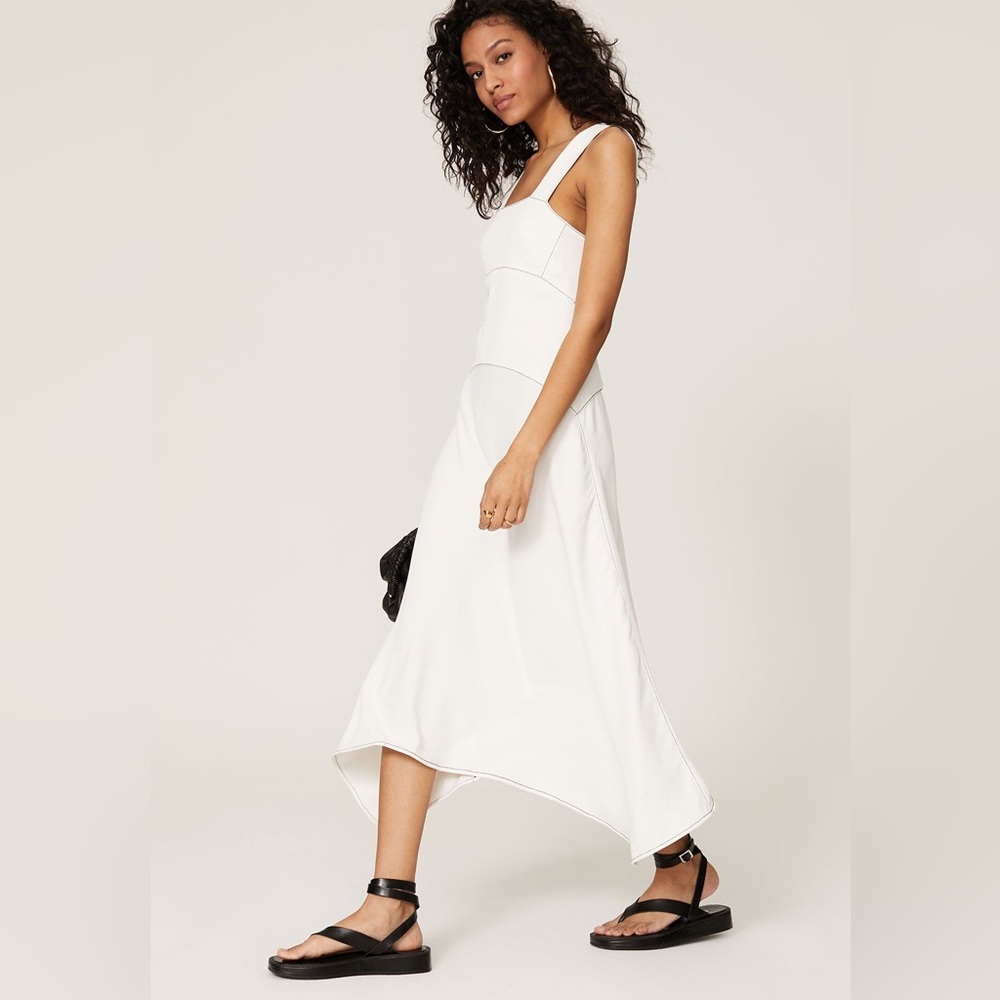 Proenza Schouler White Label Rumpled Pique Dress size 6 CHAMBRAY